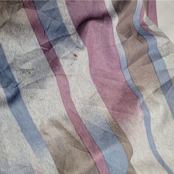 VINTAGE 70s striped short sleeve fit and flare midi day dress M - Picture 13 of 16